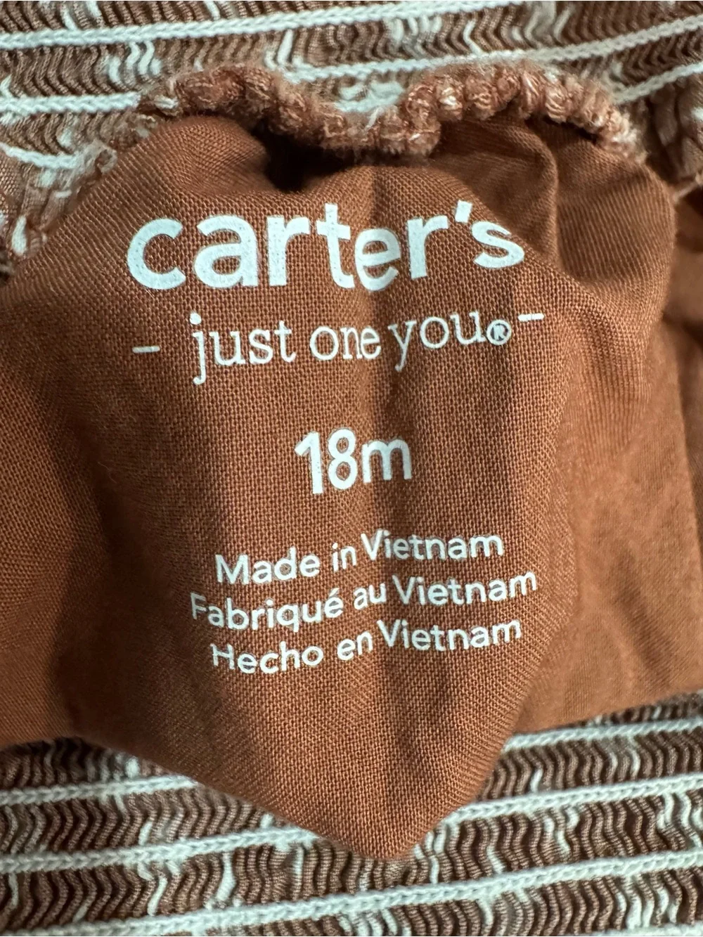 Carter's Rust Brown Floral Smocked Skirted Romper